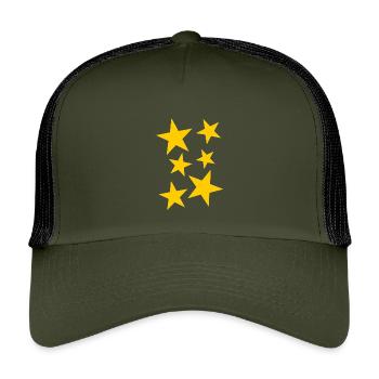 étoiles jaunes - Casquette trucker enfant - olive/noir - Devant