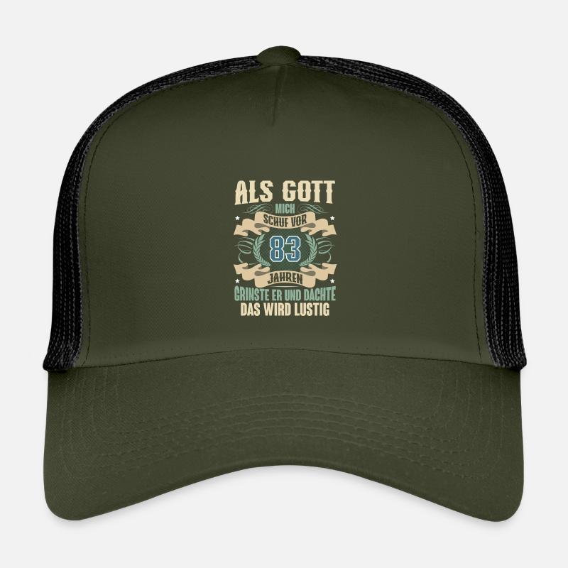 83. Geburtstag Als Gott Mich Schuf Vor - Kinder Trucker-Cap - Olive/Schwarz