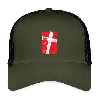 Drapeau du Danemark - Casquette trucker enfant - olive/noir - Devant