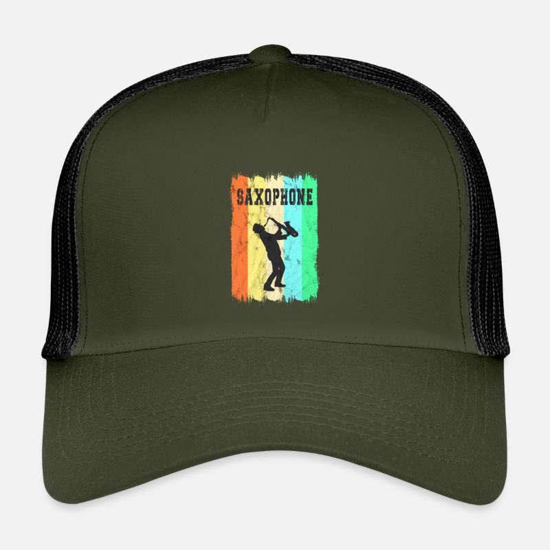 Saxophone Design - Kinder Trucker-Cap - Olive/Schwarz