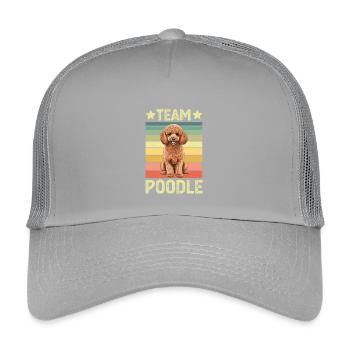 Caniche de chien - Casquette trucker enfant - gris clair - Devant