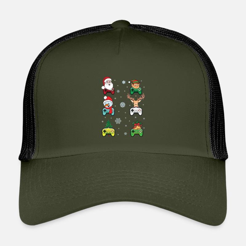 Festive Gaming Characters with Christmas Elements Kids’ Trucker Cap