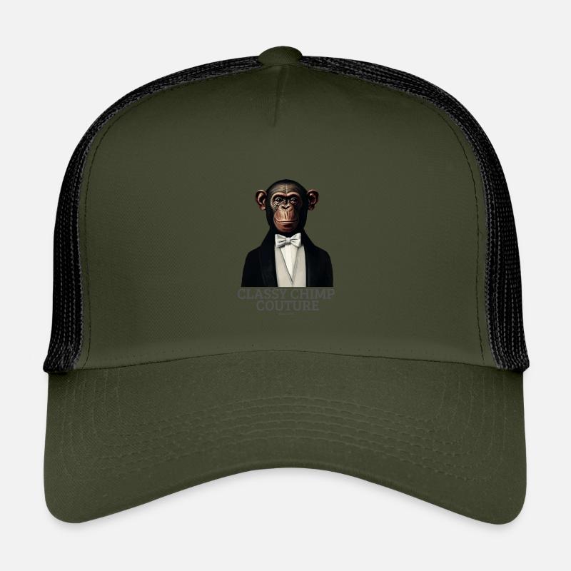 Couture chic de chimpanzé | Singe élégant en smoking Casquette trucker enfant
