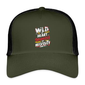 Organisation et émotions dans le style graffiti - Casquette trucker enfant - olive/noir - Devant