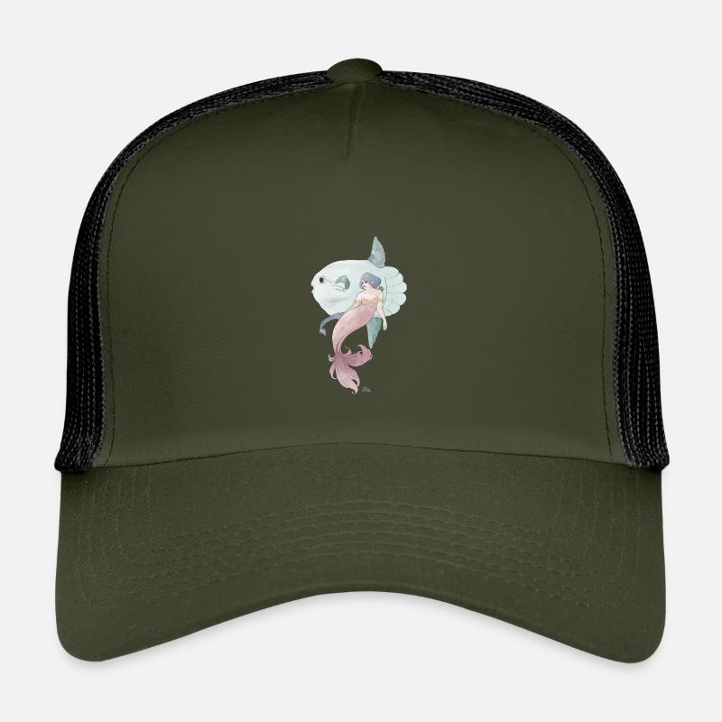 Amis de la mer – Sirène avec poisson-lun Casquette trucker enfant