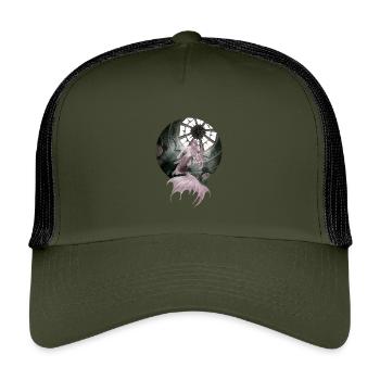 Magische Meerjungfrau im Unterwassertempel - Kinder Trucker-Cap - Olive/Schwarz - Vorne