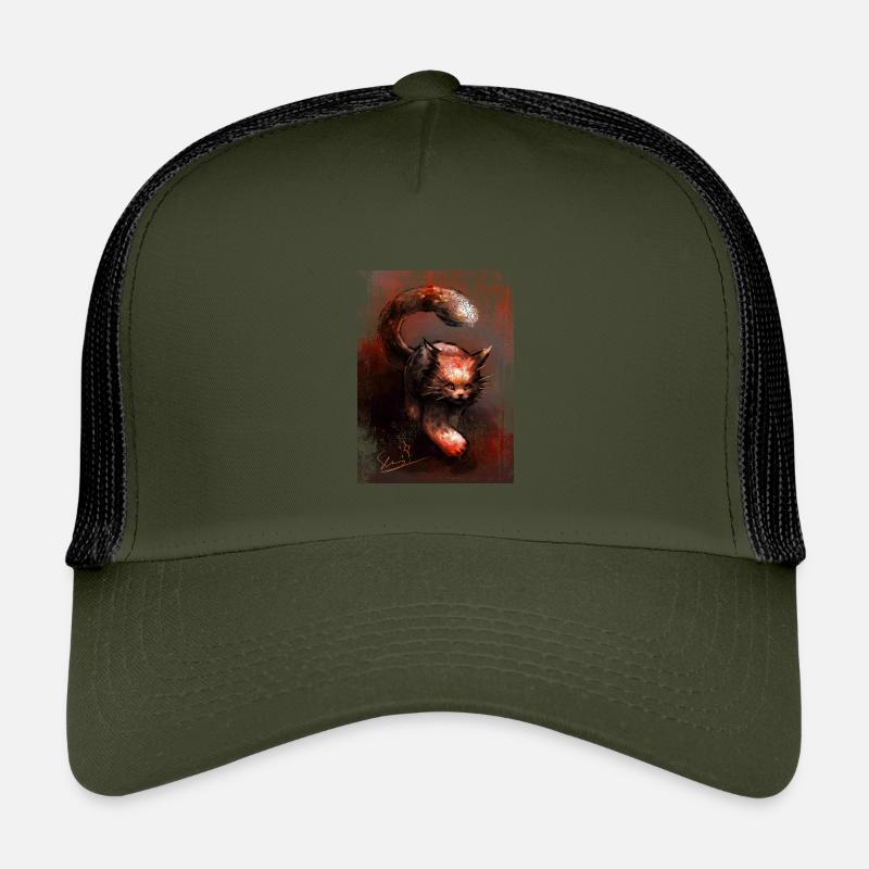 Creeping Red Lynx [Hand Painted] Kids’ Trucker Cap