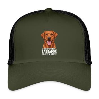 Labrador Sayings Motif for Dog Lovers - Kids’ Trucker Cap - olive/black - Front