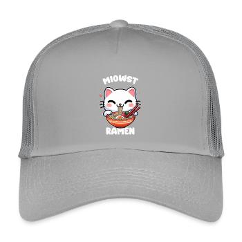 Kawaii Katze Ramen in Schüssel - Kinder Trucker-Cap - Hellgrau - Vorne