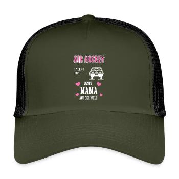 Air Hockey Meilleure Maman Maman Fête des Mères Anniversaire - Casquette trucker enfant - olive/noir - Devant