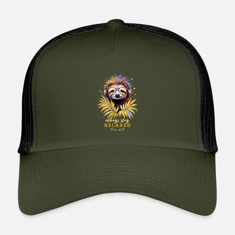 Buntes Faultier – Always Stay Relaxed Kinder Trucker-Cap