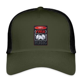 100% REMIX - sound & vision - Casquette trucker enfant - olive/noir - Devant