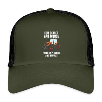 Pour le meilleur ou le pire de la conception des plantations et des récoltes - Casquette trucker enfant - olive/noir - Devant