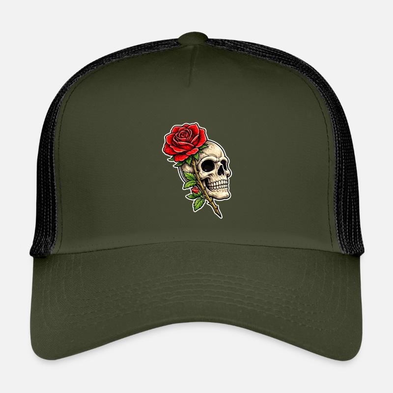 Skull - Kids’ Trucker Cap - olive/black