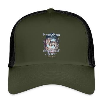 Wolf Christian - Kids’ Trucker Cap - olive/black - Front