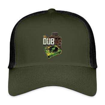 Dub Reggae Soundsystem Plattenspieler - Kinder Trucker-Cap - Olive/Schwarz - Vorne