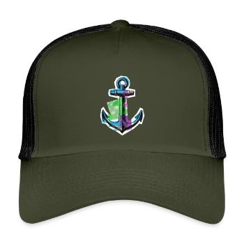 Sailor Seafarer Captain - Kids’ Trucker Cap - olive/black - Front