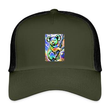 Koala - Casquette trucker enfant - olive/noir - Devant