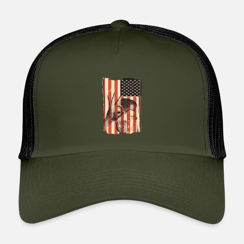 Drapeau des États-Unis avec crâne Casquette trucker enfant