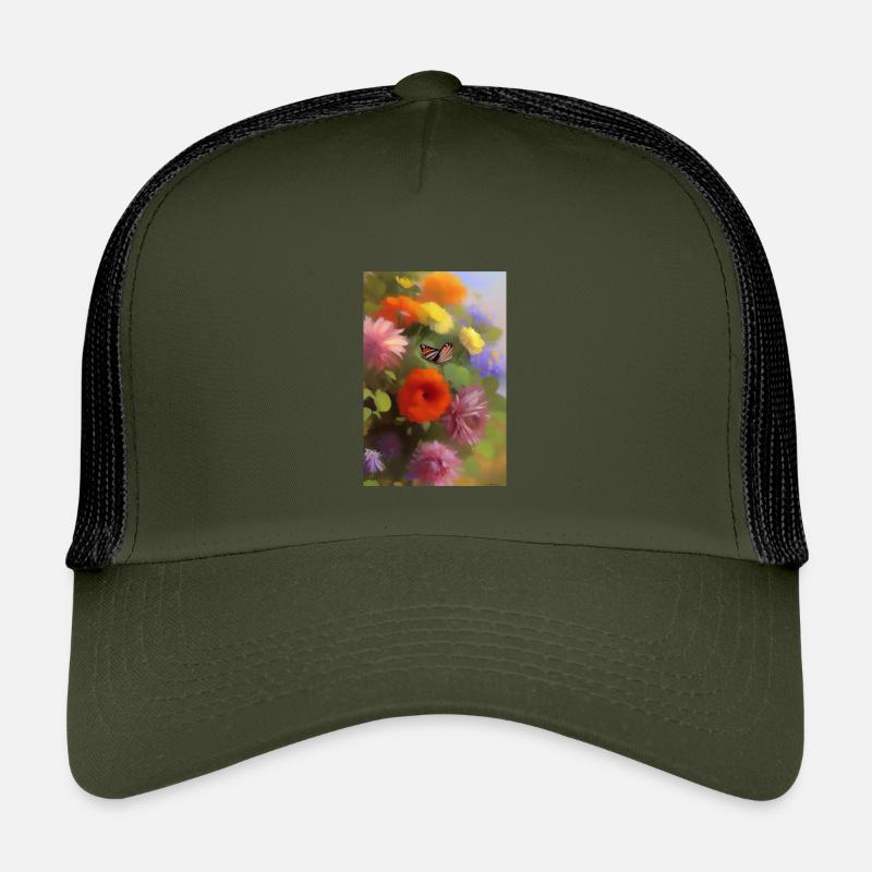 Fleurs et papillon Casquette trucker enfant