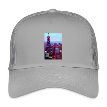 New York City Skyline - Kids’ Trucker Cap - light grey - Front