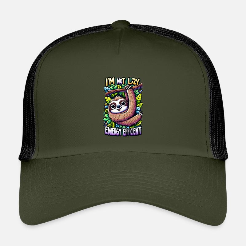 Faultier (Flash) - Kinder Trucker-Cap - Olive/Schwarz