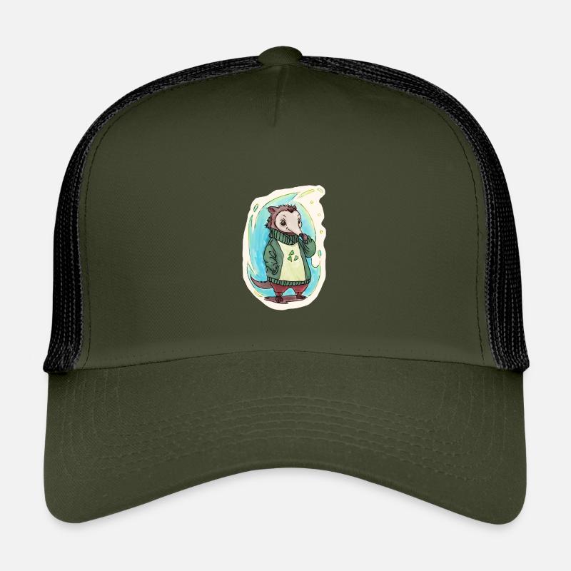 Grünes Reycling Bärchen - Kinder Trucker-Cap - Olive/Schwarz
