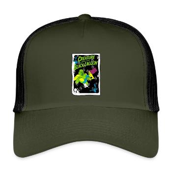 Creature from the Black Lagoon Illustration - Kids’ Trucker Cap - olive/black - Front