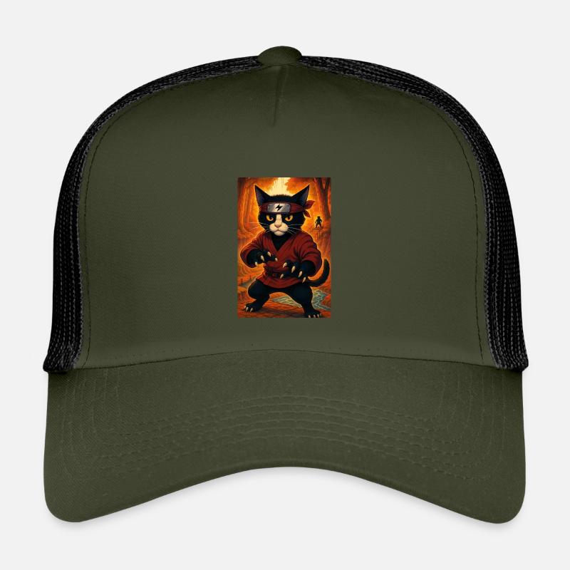Lokinja bunt - Kinder Trucker-Cap - Olive/Schwarz