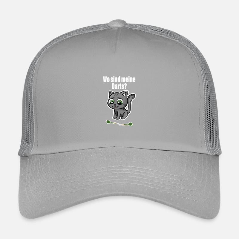 Un chat mignon est à la recherche de ses fléchettes ! Parfait pour les amateurs de fléchettes Casquette trucker enfant