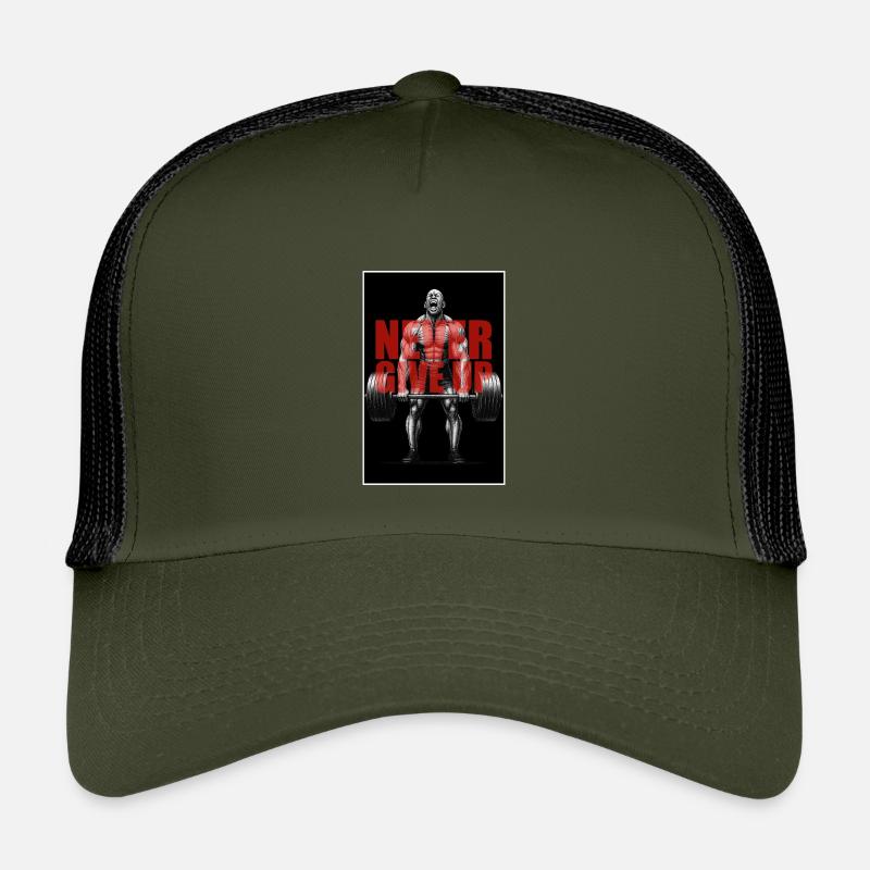 Never_Give_up_2 - Kinder Trucker-Cap - Olive/Schwarz