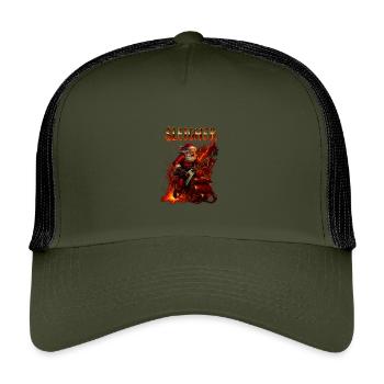 Heavy Metal Santa Sleigher - Kids’ Trucker Cap - olive/black - Front