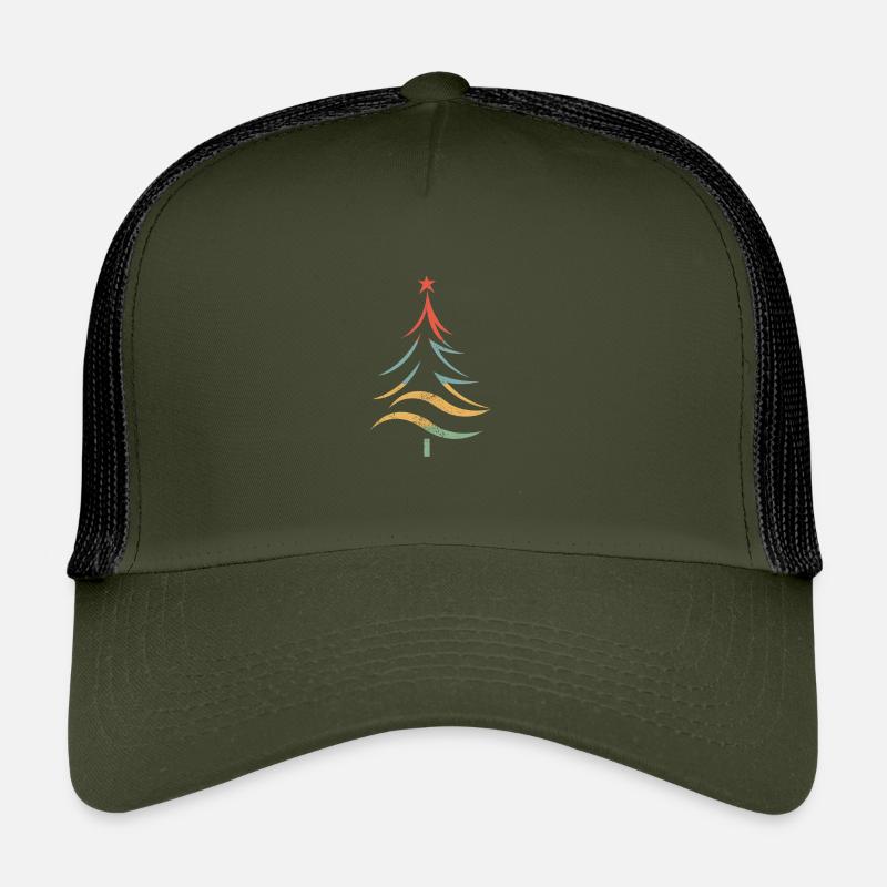 Colorful Christmas Tree Brush Strokes Kids’ Trucker Cap