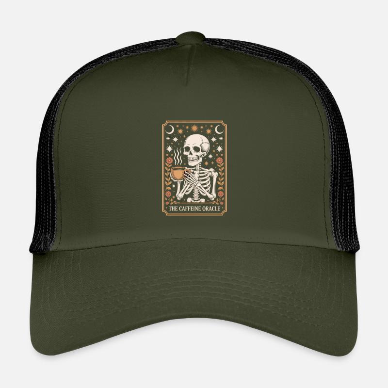 The Caffeine Oracle Kaffee Orakel Tarot - Kinder Trucker-Cap - Olive/Schwarz