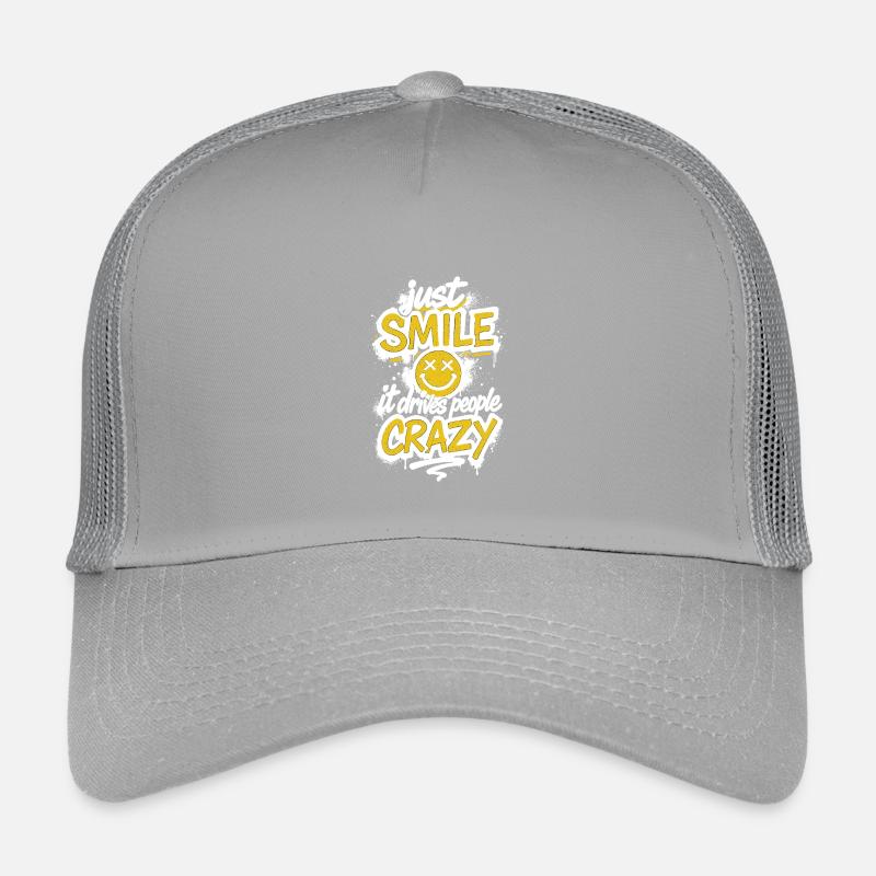 Just Smile – Crazy Graffiti Spruch Kinder Trucker-Cap