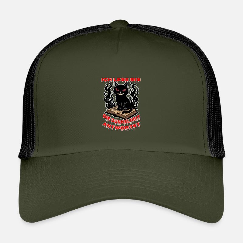 Chat noir sur le livre Casquette trucker enfant