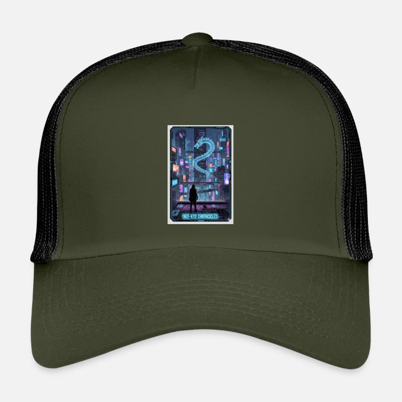 Neo-Dragon Chronicles - Kids’ Trucker Cap - olive/black