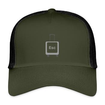 Mode Échappement – Touche ÉCHAP - Casquette trucker enfant - olive/noir - Devant