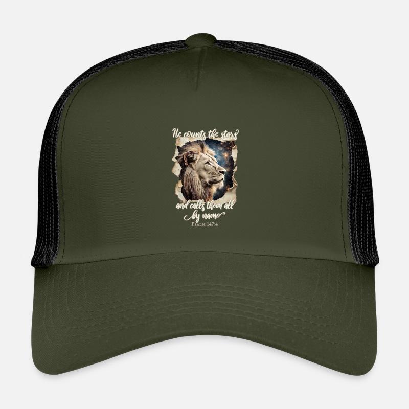 Löwe Bibelvers Christlich - Kinder Trucker-Cap - Olive/Schwarz
