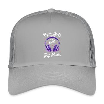 Purple Headphones Heartbeat - Kinder Trucker-Cap - Hellgrau - Vorne
