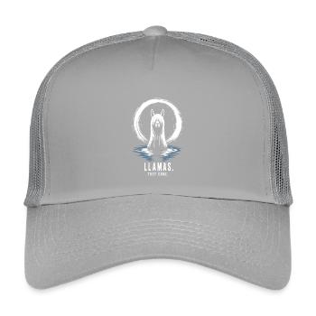 Llamas They Come Horror Llama Design - Casquette trucker enfant - gris clair - Devant