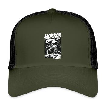 Horror Popcorn Comic Style - Kids’ Trucker Cap - olive/black - Front