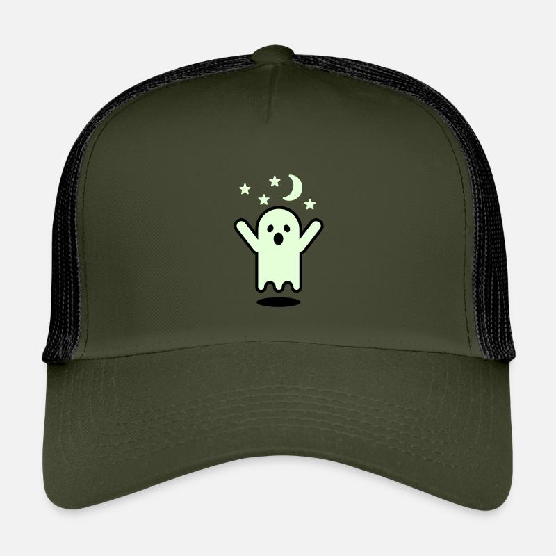 Glow in the dark Geister - Kinder Trucker-Cap - Olive/Schwarz