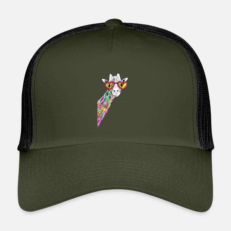 Sneaky Giraffe Rainbow Neck Heart Sunnglasses I Kids’ Trucker Cap