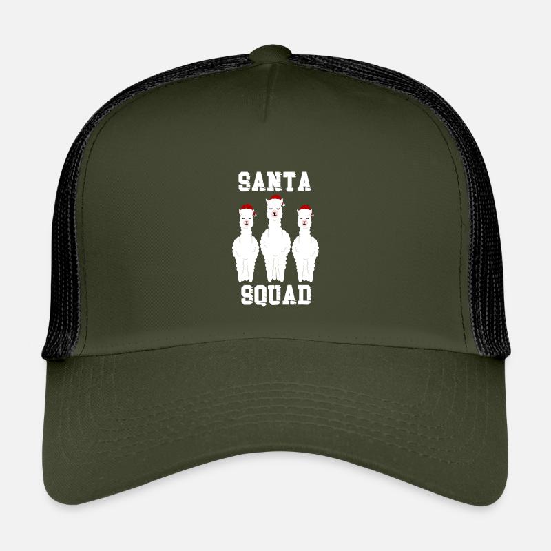 Santa squad llama - Kinder Trucker-Cap - Olive/Schwarz