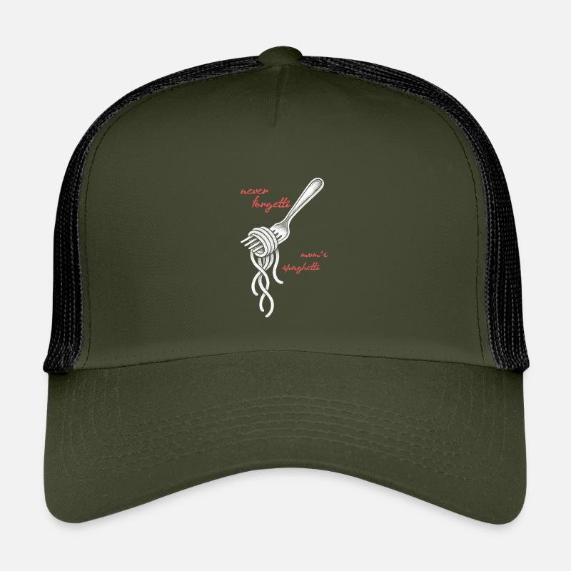 Never Forgetti Spaghetti Gabel Zeichnung - Kinder Trucker-Cap - Olive/Schwarz
