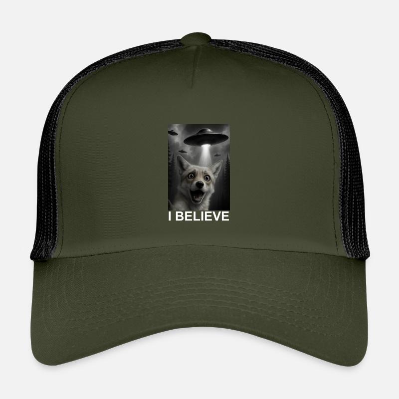 Fox, UFO, Abduction in the Forest, Humor, Extraterrestrial Kids’ Trucker Cap