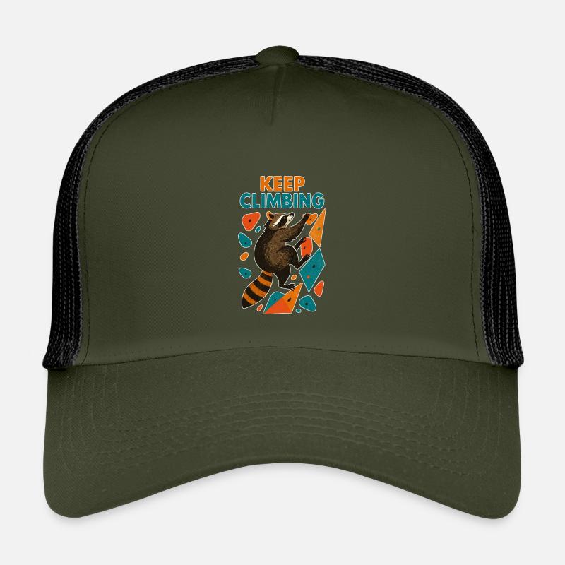 Bouldern Waschbär Klettere Weiter Motivation Kinder Trucker-Cap