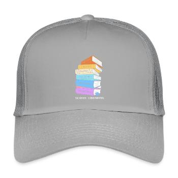 Reading Library Bookworm - Kids’ Trucker Cap - light grey - Front