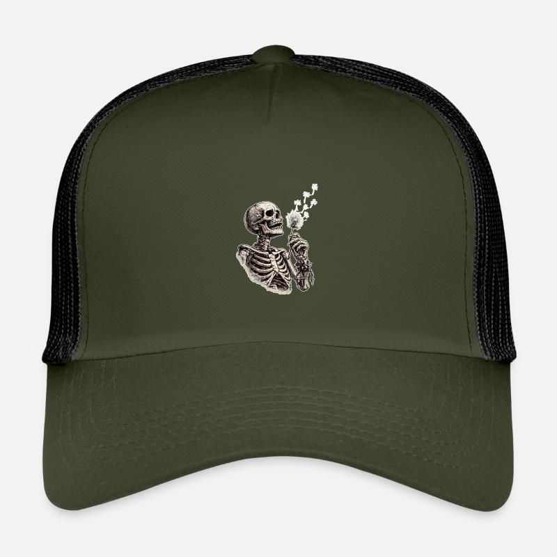 Skelett mit Löwenzahn Kinder Trucker-Cap